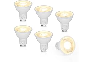 Dehobo GU10 LED Lampadine, Lampadina da Bianco Calda 2800K 480 Lumen 6W (Equivalente a 60 W) per Lampade GU10, Bagliore Ambrato, Adatte per Faretti Soggiorno, Cucina, Applique Pacco da 6