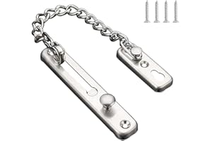 HOMRY Zhioudz Cadena de Puerta de Seguridad de Acero Inoxidable,Cadena Para Puerta Delantera,Seguridad Cerradura,con Tornillos, para Puerta Interior y Seguridad del Hogar