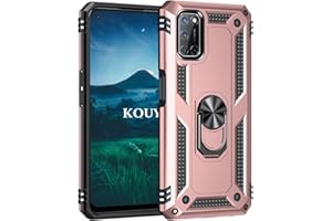 KOUYI Cover per Oppo A52/A72/A92, Custodia Antiurto Grado Militare 360° Girevole Regolabile Ring Armor Bumper TPU Case Magnetica Supporto Silicone Custodie per Oppo A52/A72/A92 (Oro Rosa)