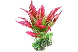 SANWOOD Plante artificielle pour aquarium, avec base en céramique