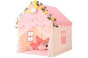 Wilwolfer Kids Play Tent for Toddlers: Princess Playhouse with Mat for Toddlers - Large Indoor & Outdoor Castle for Kids