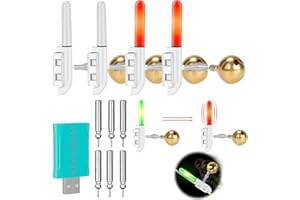 DONGZQAN Lot de 4 détecteurs de touche - Pour la pêche - Veilleuse - Cadeau de pêche - Avec chargeur et batterie