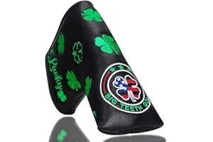 BIG TEETH Copri testa da golf Blade Putter verde Lucky Clover Headcover Golf Club Protector per Scotty Cameron Taylormade Odyssey