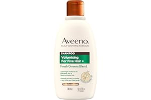 Aveeno Scalp Soothing Haircare Volumising Shampoo, Fresh Green Blend, with Colloidal Oat Extract, for Fine Hair, Soothes Dry, Itchy & Flaky Scalp, pH Balanaced, Clinically Proven, 300ml