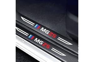 LUDVIK 4 Piezas Fibra Carbono Protector umbral Puerta Coche Pegatina,para MG ZS Car Antideslizante Anti-rasguños fricción Accesorios de Peinado