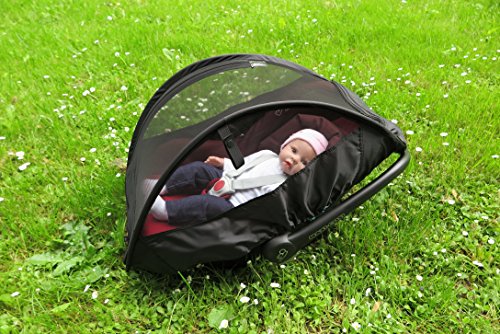 3 in 1 Multifunktionsbezug – Sonnenblende, Regenschutz und Insektennetz in einem, um Ihrem Baby in der Babyschale einen optimalen Schutz zu bieten - 5