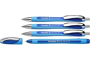 Schneider 132574 Slider Rave XB i Slider Memo XB długopis (kolor wkładu: niebieski) 3+1 szt