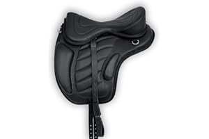 A&M Reitsport Baumloser Wanderreit Sattel Liberty aus Rindsleder Schwarz NEU+ Zubehör, Größe:17 Zoll