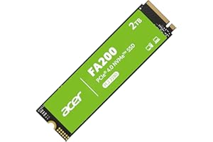 ‎ACER acer FA200 PCIe 4.0 NVMe SSD 2TB: bis zu 7200 MB/s Lesegeschwindigkeit, Gen4x4 M.2 2280 Interne Festplatte mit HMB & SLC – Solid State Drive für Laptop/Desktop PC/Gaming (PS5 Kompatibel)
