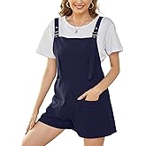 VONDA Damen Latzhose Retro Shorts Lässig Übergröße Jumpsuit Baggy Sommerhose Mit Tasche