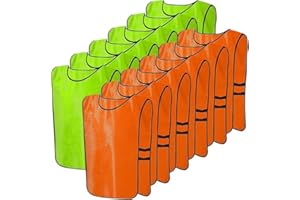 TESIN 12er Fußball-Leibchen für Jugend, 63 x 43 cm Sport Trainingsleibchen, Team-Spiel Bibs, Spiel Fussballtraining Zubehör,Westen fürs Teamtraining