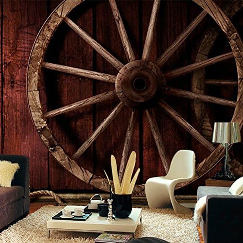 Ohcde Dheark Custom 3D Mural Wallpaper Nautical Themed Wall Mural Retro Rudder Photo Wall Paper Hotel Bar Living Room Backdrop Wall Frescoes 300cmX210cm(118.1 by 82.7 in)