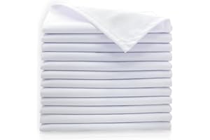 SWEETNEEDLE Sweet Needle White Cloth Napkins Set, High absorbency for spills, washable, resistant to wrinkles, reusable. Use for everyday dining, special occasion and events (Pack of 12)