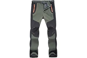 YiLianDa Pantaloni Funzionali Softshell Invernali da Uomo Slim Fit Impermeabili e Traspiranti per Trekking e Sport all'aperto