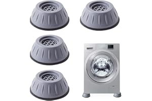 VPB Waschmaschinen-Fußpolster, Antivibrationsmatten für Waschmaschinen, Gummi-Anti-Rutsch-Füße, Chassiserhöhung Stützkissen, für Waschmaschinen, Trockner 4 Stück