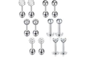 VFUN 16G Tragus Piercing mit Schmetterling Schlange Diamond CZ Chirurgenstahl Helix Piercing Ohr Conch Piercing Stecker Ohrpiercing Damen Tragus Piercing