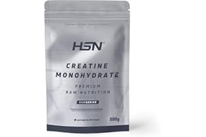 Creatina Monohidrato en Polvo de HSN | Sin Sabor 500 g = 143 Tomas por Envase | 100% Monohidrato de Creatina Pura Sin Añadido