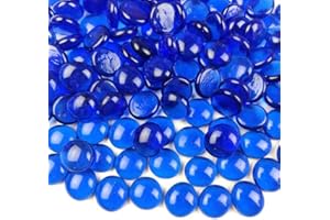 G&S homedeko Cobalt blue Glass Pebbles, 1.35kg Multi-Purpose Decorative Stones for Vase Fillers, Plant Pot Gems, Aquarium Gravel, Fish Tank, Home Decor and Crafts， Glass Gems for Landscaping Plant