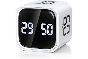 ORIA Pomodoro Digital Cube-timer med tyngdkraftssensor, uppladdningsbar LED-display, volymlarm för matlagning, arbete, studie
