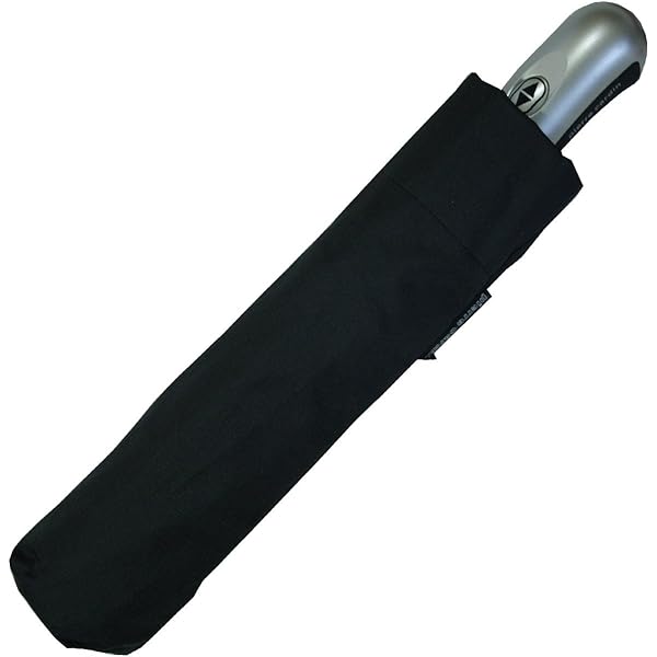 Pierre Cardin Opvouwbare paraplu voor heren, automatisch openen en sluiten, houten handvat, zwart, 30 cm, Zwart, 30 cm