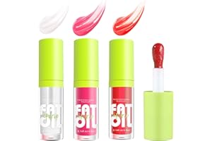 INBOLM 3PCS lip oil Lip Oil Set - Long Lasting Lip Oil Light Lip gloss Set - Glitter Liquid Lip Gloss - Moisturizing Tinted Lip Gloss Lip Plumper Lip Balm - High-Shine【B 3PCS】