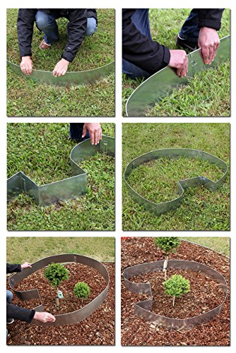 10 Meter NTA Rasenkante Beeteinfassung Beetumrandung schmal 140/1000 Mähkante Metall - 8