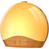 LIORQUE Alarm Clock Sunrise, Alarm Clock Natural Light Simulation Dawn | 9 Dynamic Lighting Colors and 20 Brightness Levels,
