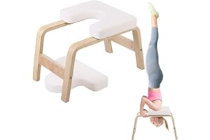 REDCAMP Tabouret de Yoga, Banc d'inversion de Yoga avec Cadre en Bois et Coussinets en polyuréthane, soulage la Fatigue, l'équilibre, Charge de 100 kg, Blanc