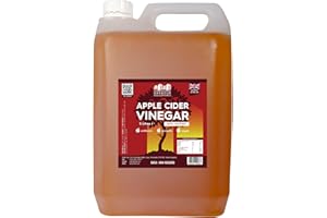 Harbour Housewares Apple Cider Vinegar 5L - Raw Unfiltered ACV with the Mother - Natural Vegan Health Food for Digestion, Immunity and Weight Support Ideal for Cooking, Drinks, Marinades & Catering