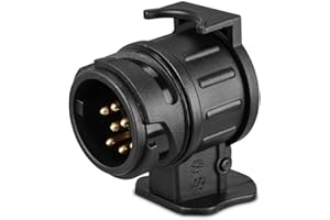 HEQUN Adapteur Femelle 13 Broches vers Remorque à Mâle 7 Nouvelle Version Adapteur Prise Remorque Attelage 13 Broches vers 7 Broches pour Voiture, remorque, Camion, Caravane