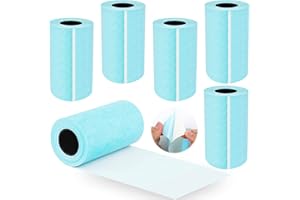 HEQISHUN Etichette adesive stampabili autoadesive 6 rotoli di etichette termiche dirette per mini stampante PeriPage P1/P2