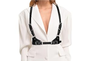 LEACOOLKEY Punk damski pasek na talię, gotycka skóra, łańcuszek na ciało, pasek, gorset, na imprezę, Halloween, cosplay