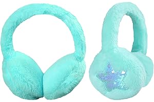 IHCEMIH Orejeras para niñas y mujeres, orejeras de felpa esponjosa, ajustables, con lentejuelas, accesorios de invierno, calentadores de orejas suaves, para correr, esquí, protectores del viento frío,