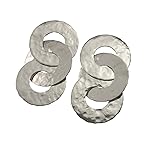 Arfasatti Orecchini in Argento 925 Tre Ciambelle Martellati e Fatti a Mano in Italia