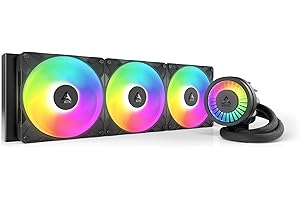 ARCTIC Liquid Freezer III Pro 420 A-RGB - Wasserkühlung PC, AIO CPU Wasserkühler, 3x140 mm, 38 mm Radiator, PWM-Pumpe, VRM-Lüfter, AMD AM5/AM4, Intel LGA1851/1700 Contact Frame - Schwarz