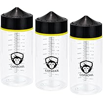 Chubby Gorilla 30ml PET Stubby Bottles With Measuring Scale - 20 Pack With Black Lids