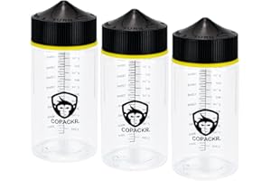 Copackr Chubby Gorilla V3 Tropfflaschen - Perfekt für Reisen - Flüssigkeitsflaschen - mit kindersicherer Kappe - 3er-Set (200ml)