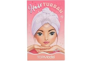 Depesche 13549 TOPModel - Turban pour cheveux Beauty and Me, en violet, avec un bouton en forme de cœur pour fixer le foulard sans le faire glisser
