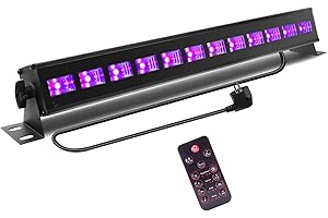 FODEXAZY UV Luz Negra LED Discoteca DJ Escena Lámpara DMX512 con Mando a Distancia Luces Escena Black Light para DJ Tarde Fiesta Cumpleaños Bar Club(1pcs UV)