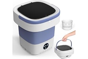 ASTARAMA Przenośna pralka, ulepszona mini pralka 12L z koszem wirowym, składana pralka do czyszczenia bielizny, ubranek dziecięcych, skarpetek i małych przedmiotów, mała pralka do apartamentów (Fioletowy)