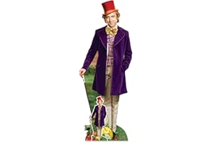 STAR CUTOUTS SC1650 Willy Wonka (Gene Wilder) Ritaglio in cartone a grandezza naturale con mini ritaglio, perfetto per compleanni, regali, feste e fan, multicolore