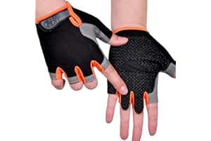 BCBF 1 Paio Guanti Bici Bambino,Guanti Bici da Ciclismo Mezze Dita,Guanti MTB,Guanti Senza Dita,per Bicicletta Moto Arrampicata Montagna Corsa Sport,Guanti da Sci （5-12Età）