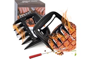 4-PEJIIJAR Meat Claws Meat Shredder 2 Pcs Pulled Pork Claws, Bear Claws Meat Shredder with Fork, Chicken Shredder Tool for Barbecue, Smoker, Grill, Turkey Tool Set Thanksgiving Xmas Gifts