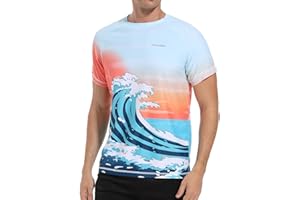 VAYAGER Herren UV Shirt Rash Guard T-Shirt Schwimm Shirt UPF 50+ Badeshirts,schnell trocknend, lockere Passform, Wassersurf-Shirt