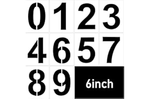 Qianyu 6 Inch Large Number Stencils Set Plastic 0-9 Address Number Stencils Kit Reusable Digital Templates for Cake Stencil Mailbox Signs Templates House NumbePainting r Parking Lot Stencils Wall