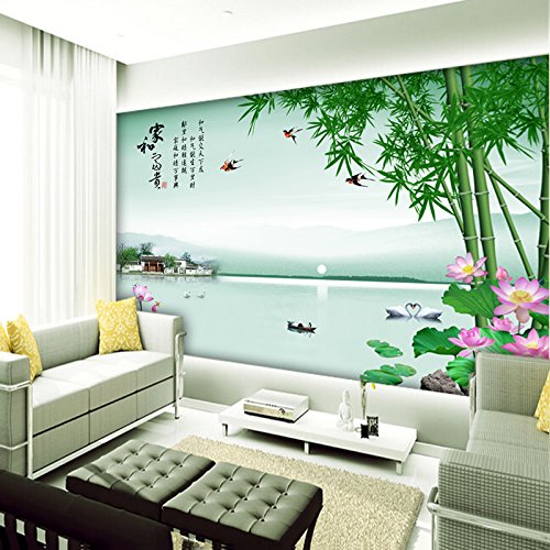 Preisvergleich Produktbild Sykdybz Landschaft Wallpaper 3D-modernen chinesischen Stil Wohnzimmer Tv Hintergrund Wandverkleidung Tapete 200cmX140cm