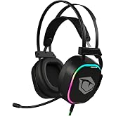 Pusat Lite 7.1 Surround Ses RGB Hafif Oyuncu Kulaklığı - Siyah