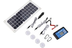 Solpanelssats, 30W Vattentät Monokristallin Solpanel med 18V 5V USB Dual Output, 12V 24V Solar Charge Controller, Cigarettänd