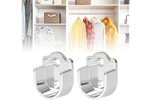 KARELLS Supporti per Asta a Flangia e Armadio a U, Staffe per Guardaroba da Parete 19 mm, 2 pezzi