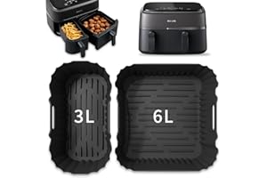 DREAKU 2 sztuki akcesoriów do Airfryer Philips Dual Basket Airfryer 3000 seria 6L/3 l, Phillips Airfryer 3000 Dual Basket, silikonowa forma do frytkownicy na gorące powietrze, akcesoria do Philips Airfryer
